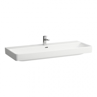 Praustuvas Laufen PRO S 1200x465x95 mm, baldinis, su 1 anga maišytuvui viduryje, spalva - balta LCC (LAUFEN Clean Coat) 
